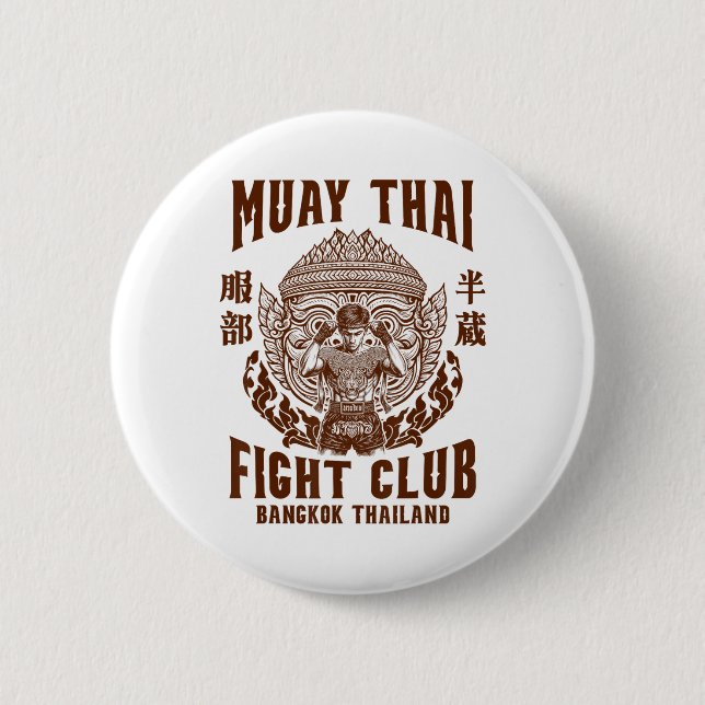 Muay Thai Boxing Älskare Boxing Boxer Muay Thai Fi Knapp (Framsida)