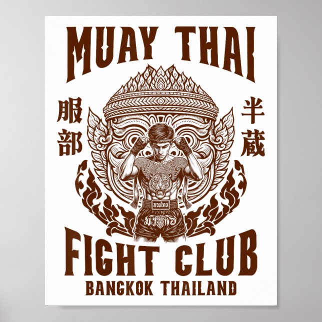 Muay Thai Boxing Älskare Boxing Boxer Muay Thai Fi Poster (Framsidan)