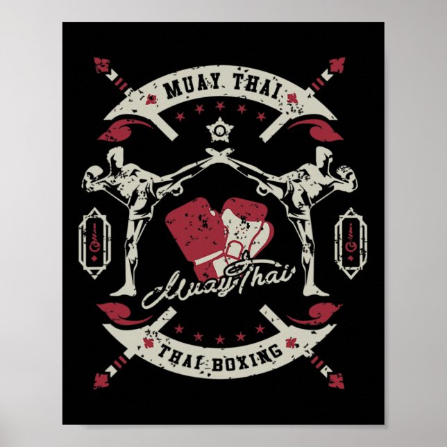 Muay Thai Boxing Art of Åtta Limbs Martial Arts m Poster (Framsidan)