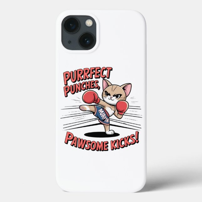 Muay Thai Boxing Cute Anime Cat T-shirt (Baksida)