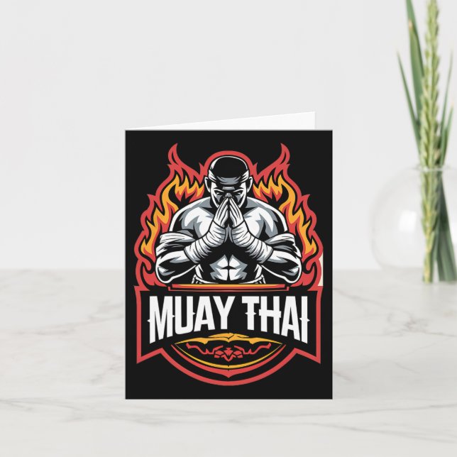 Muay Thai Boxing Fighter Kort (Framsida)
