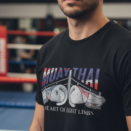 Muay Thai Boxing Gloves & Ring Design T Shirt
