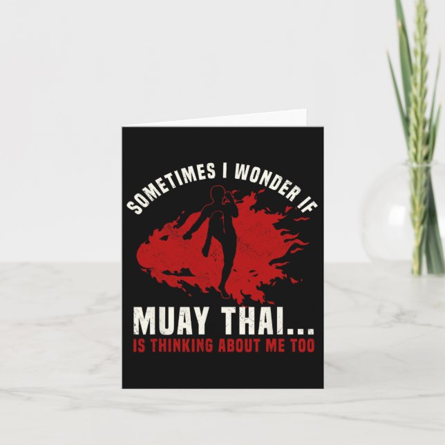 Muay Thai Boxing Teacher Kickboxing Martial Arts I Kort (Framsida)