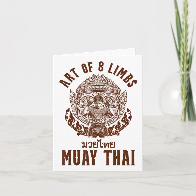 Muay Thai Boxing Thai Boxing Boxer Art 8 Limbs Kort (Framsida)