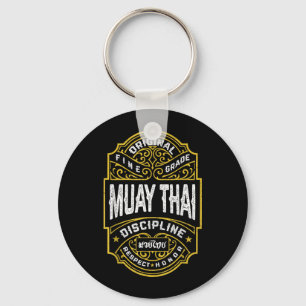 Muay Thai Boxning MMA Fighter Vintage Etikett Nyckelring