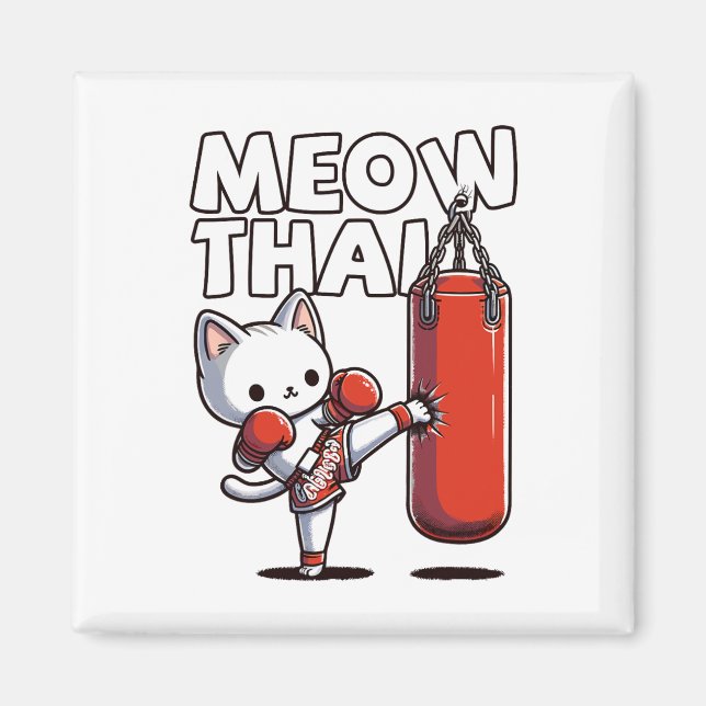 Muay Thai Cat Magnet (Framsidan)