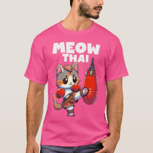 Muay Thai Cat Meow Thai Boxing Fighting Sport T Shirt