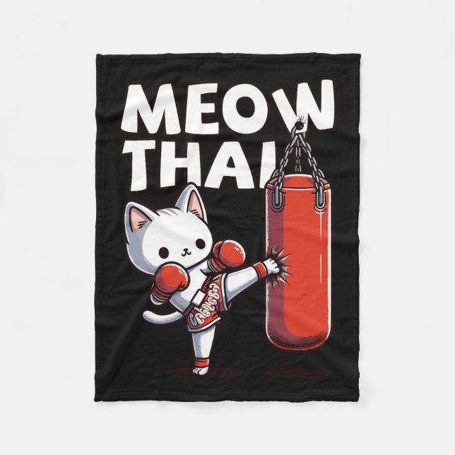 Muay Thai Cat Meow Thai Fleecefilt (Framsidan)