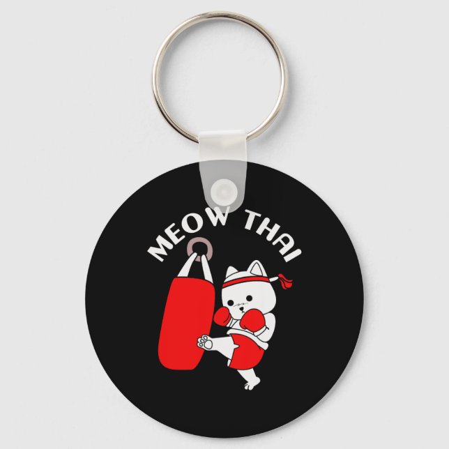 Muay Thai Cat Meow Thai Nyckelring (Framsida)