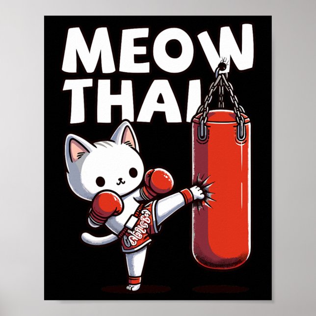 Muay Thai Cat Meow Thai Poster (Framsidan)