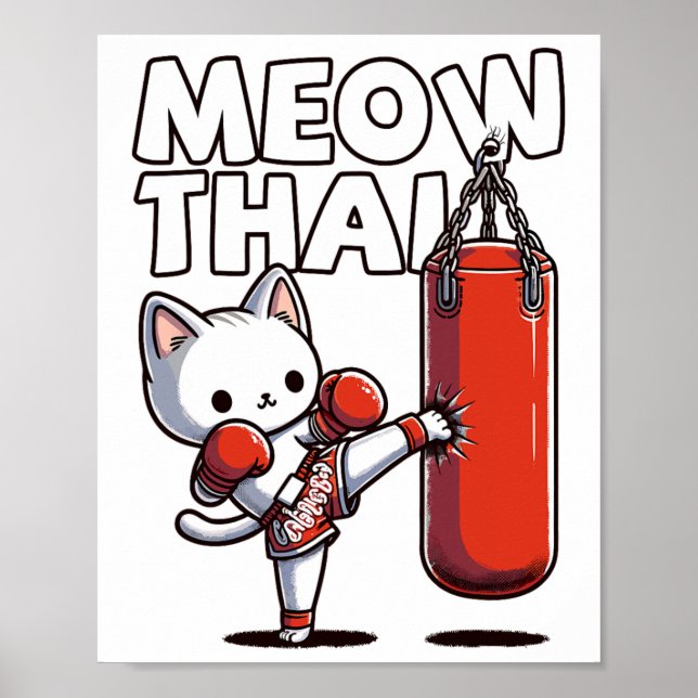 Muay Thai Cat Poster (Framsidan)