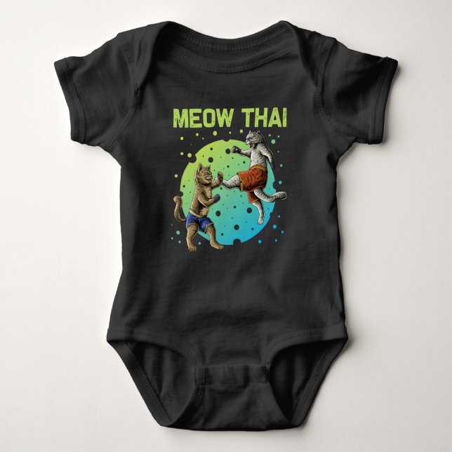 Muay Thai Cats Humor Thai Boxing Fighter T Shirt (Framsida)