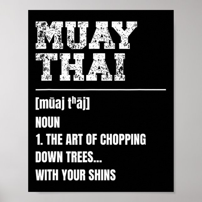 Muay Thai Definition Martial Arts Thai Boxing Mart Poster (Framsidan)