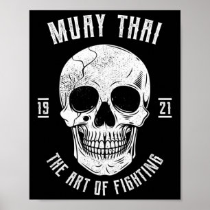 Muay Thai Dödskalle - Thai Boxning Och Kickboxning Poster