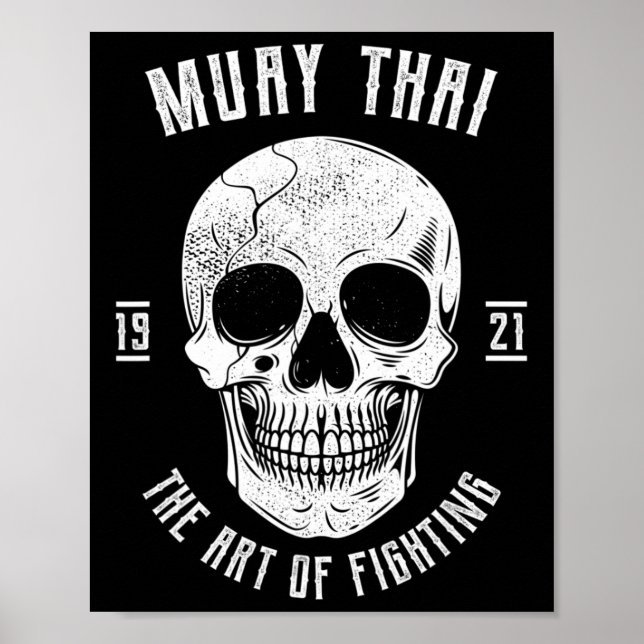 Muay Thai Dödskalle - Thai Boxning Och Kickboxning Poster (Framsidan)