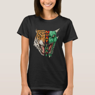 Muay Thai Dragon och Tiger Head Thaiboxing T Shirt