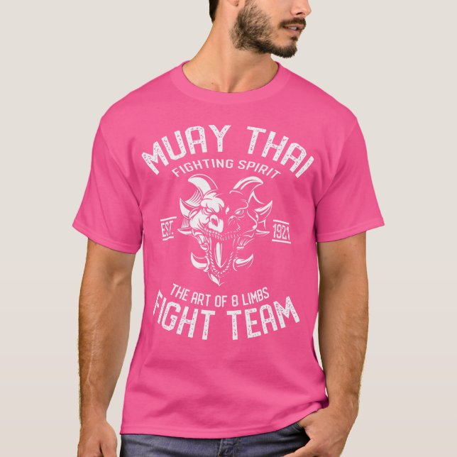 Muay Thai Dragon Thai Boxing and Kickboxing T Shirt (Framsida)