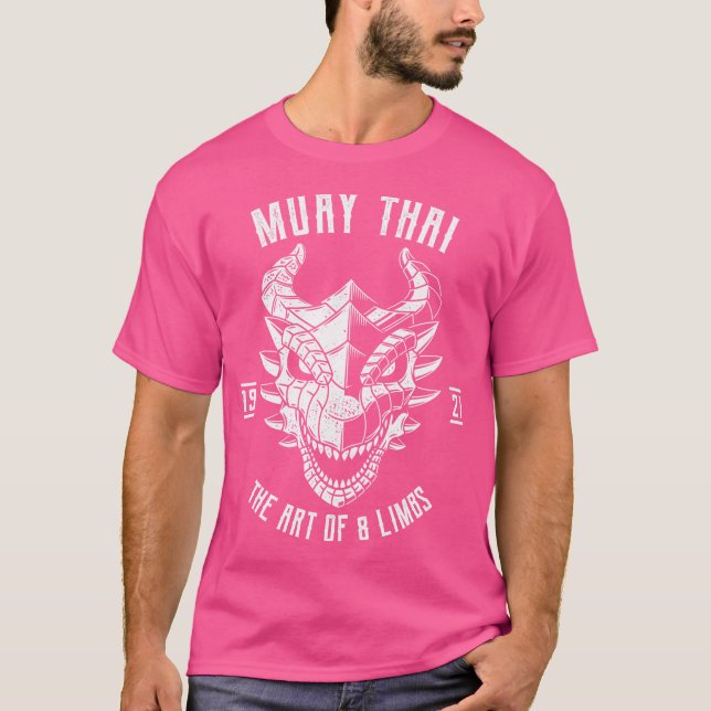Muay Thai Dragon Thai Boxing and Kickboxing T Shirt (Framsida)