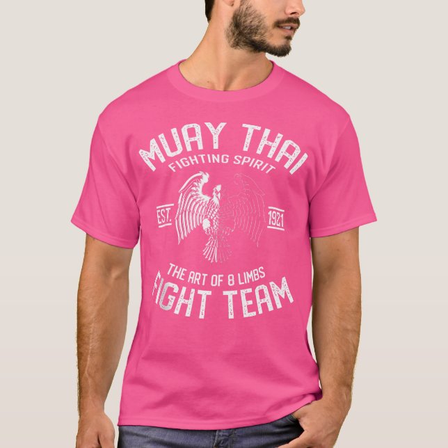 Muay Thai Eagle Fight Team Nak Muay Kickboxing T Shirt (Framsida)