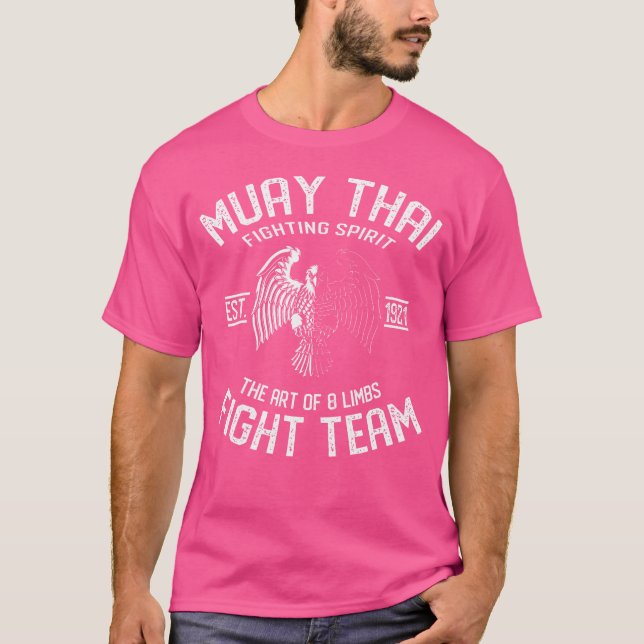Muay Thai Eagle Fight Team Nak Muay Kickboxing T Shirt (Framsida)