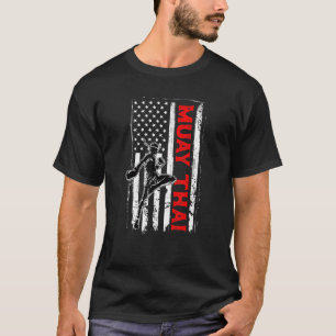 Muay Thai Fighter American Flagga Martial Arts Bjj T Shirt