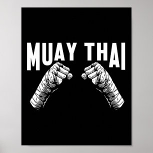 Muay Thai Fighter Fists MMA Klubb Martial Arts Fig Poster