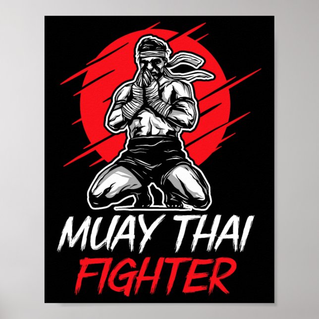 Muay Thai Fighter Martial Arts Boxing Hob Poster (Framsidan)
