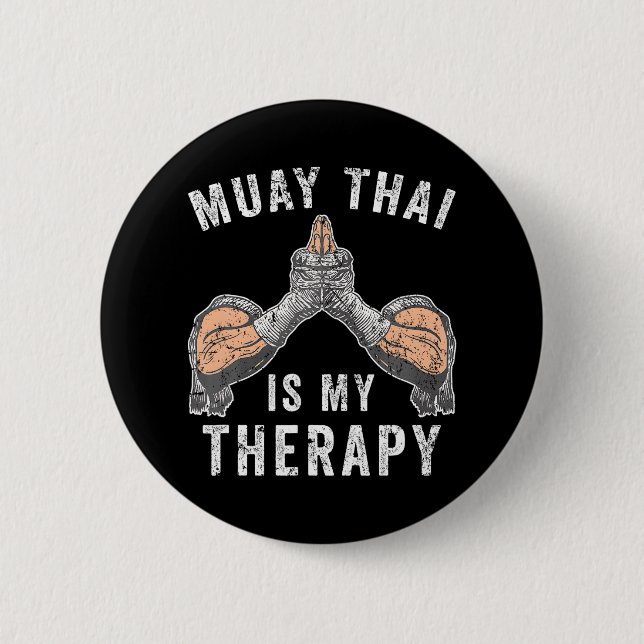 Muay Thai Fighter Martial Arts Sport Muay Thai Knapp (Framsida)