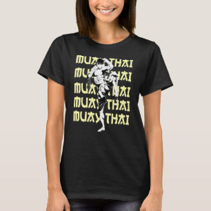 Muay Thai Fighter Repetera text Checking Kick Mma T Shirt