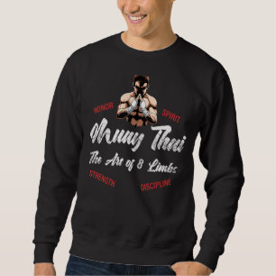 Muay Thai Fighter Thai Boxing and Kickboxing Lång Ärmad Tröja