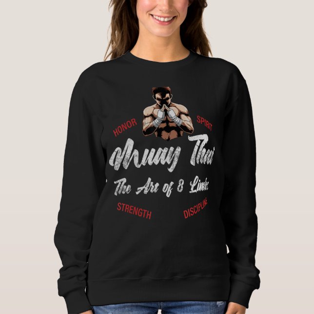 Muay Thai Fighter Thai Boxing and Kickboxing T Shirt (Framsida)