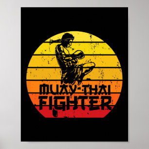 Muay Thai Fighter Thai Boxing Martial Arts Combat Poster