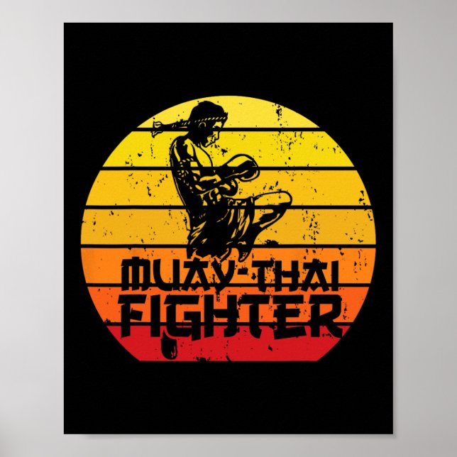 Muay Thai Fighter Thai Boxing Martial Arts Combat Poster (Framsidan)