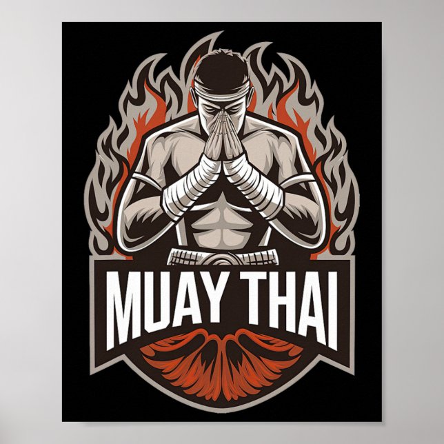 Muay Thai Fighter Thai Boxing Poster (Framsidan)