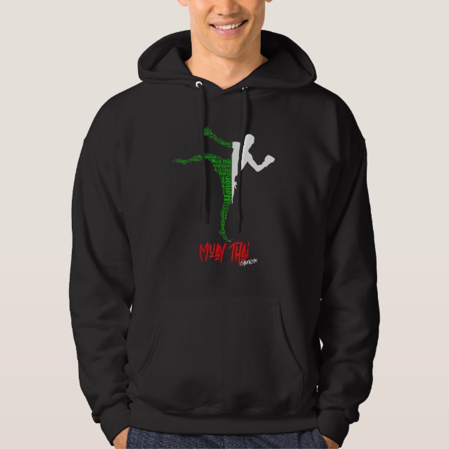 Muay Thai Fighting Mexico Thai Boxing Hoodie (Framsida)