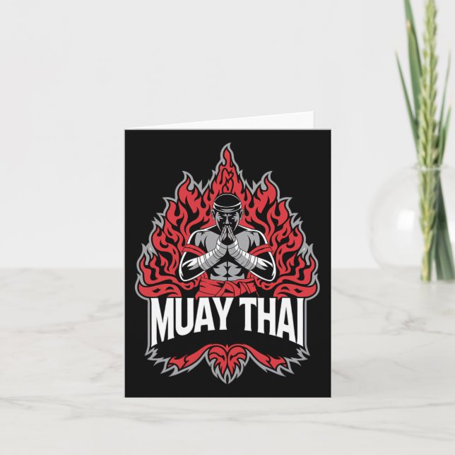 Muay Thai Fighting - Thai Boxing Fighter Kort (Framsida)
