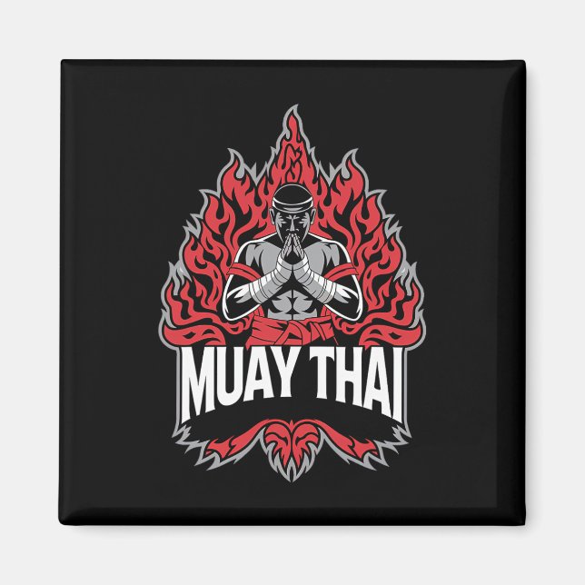 Muay Thai Fighting - Thai Boxing Fighter Magnet (Framsidan)