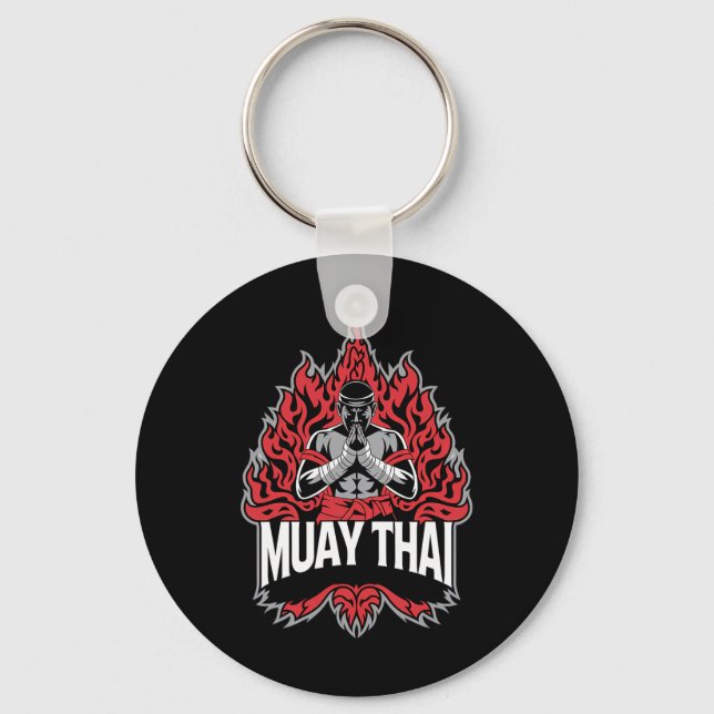 Muay Thai Fighting - Thai Boxing Fighter Nyckelring (Framsida)