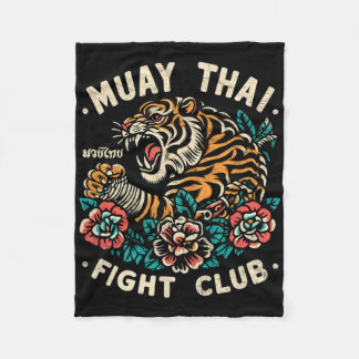Muay Thai Fighting Tiger Mma Kickboxing Traditiona Fleecefilt