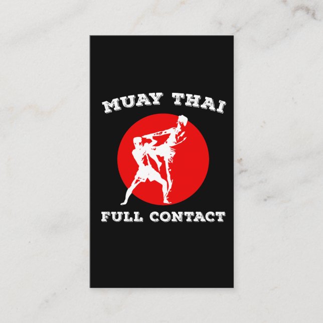 Muay Thai Fullt Kontakta Thai Martial Arts Boxing Visitkort (Framsida)