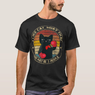 Muay Thai Funny Cat Kickboxing Thailand Boxing Cat T Shirt