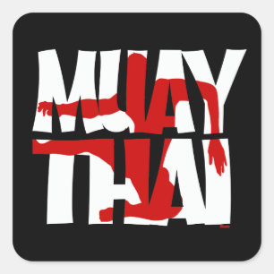 Muay Thai Fyrkantigt Klistermärke