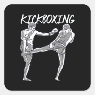 Muay Thai Fyrkantigt Klistermärke