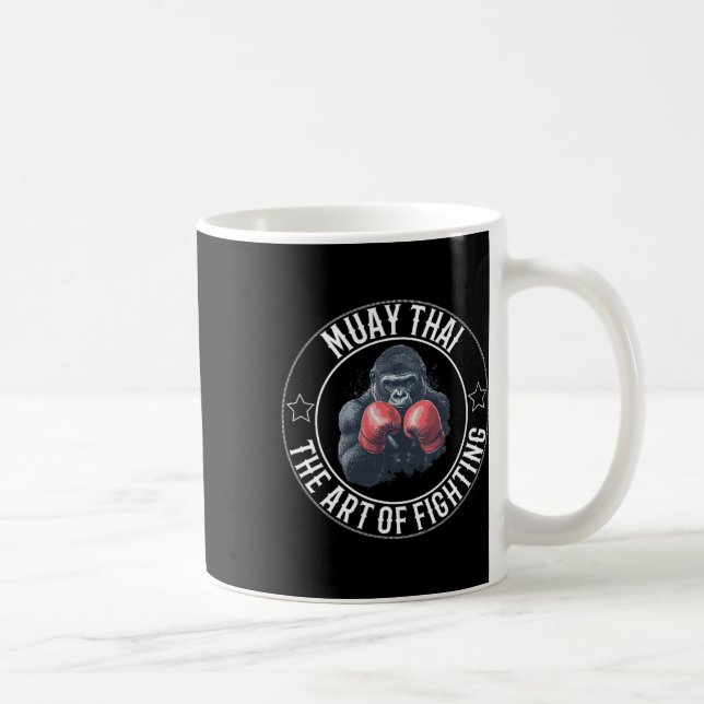 Muay Thai Gorilla - konst av att bekämpa Thai Boxi Kaffemugg (Höger)