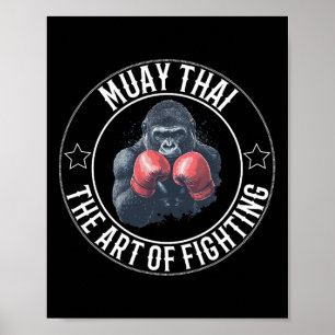 Muay Thai Gorilla - konst av att bekämpa Thai Boxi Poster