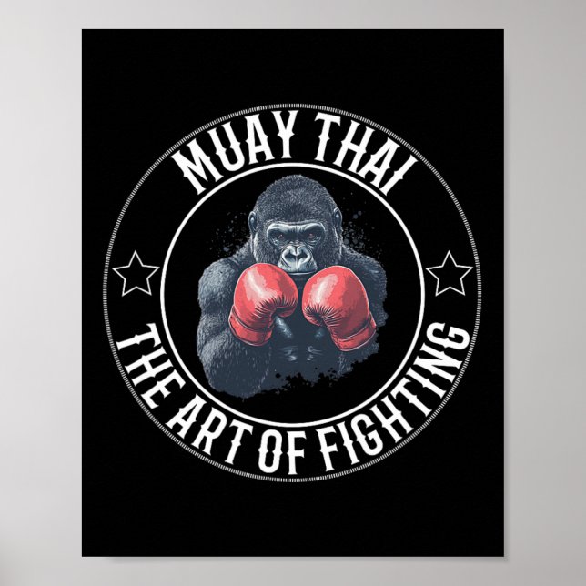 Muay Thai Gorilla - konst av att bekämpa Thai Boxi Poster (Framsidan)