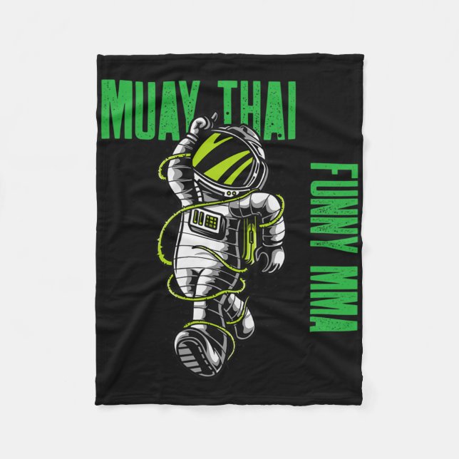 Muay Thai Happy Astronaut, Mma, Kickboxing, Jiu-ji Fleecefilt (Framsidan)