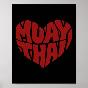 Muay Thai Heart - Kärlek för thai Boxing Poster