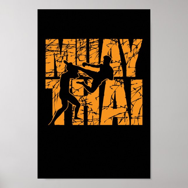 Muay Thai Kampf mit Stil Poster (Framsidan)