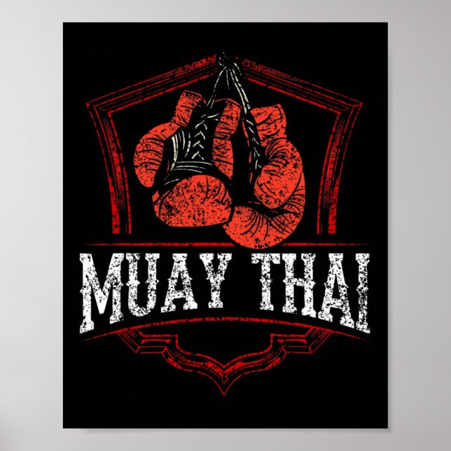 Muay Thai kampsport boxning hobby  Poster (Framsidan)